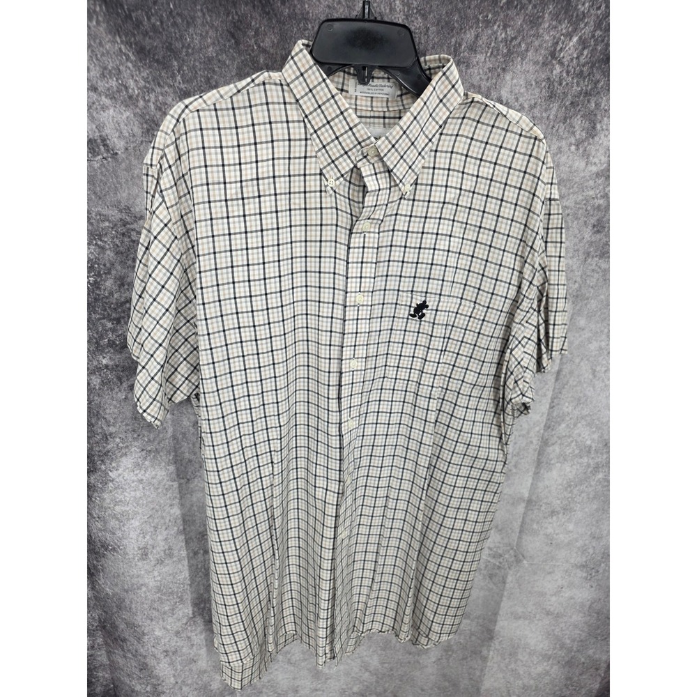 Vintage 90s Walt Disney World Shirt Mens XL Plaid Button Down Mickey Mouse